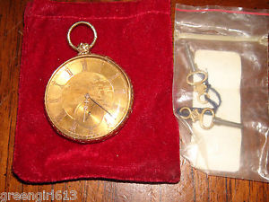 1848 Vintage 14KT Gold Pocket Watch Working 9 Jewels ~ 586 Very Nice