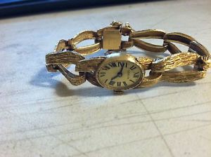Luxurious Vintage 14k Gold Geneva Ladies Wristwatch With 14k Band 42 Grams