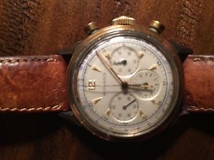 Vintage MOVADO Chronograph ref. 1906 Rose Gold & Steel Year 1950