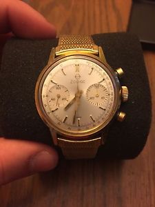 Vintage Zodiac 18K Gold Plated Chronograph 7725 Manual Winding Watch