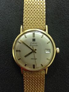 Zodiac 14k Yellow Gold Hermetic Automatic Vintage Wrist Watch Swiss.Часы Зодиак.