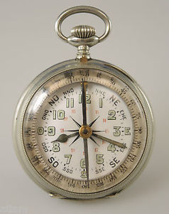 Unusual Pocket Watch with a COMPASS Dial Circa 1900