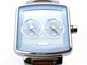 Auth Louis Vuitton Stainless Steel Speedy Doujet Watch Brown/ Light Blue