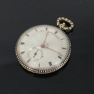 1800’s CH Friderich Fancy Enamel & 18K Gold Key Wind Pocket Watch