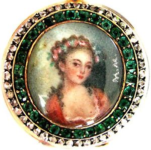 ZENTLER FRERES 18K GOLD WATCH 12785 GENEVE 1900s 48 DIAMONDS 30 EMERALDS, CHAIN