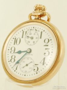 Elgin U&D indicator "Veritas" vintage pocket watch, 16 Size, 23 Jewels, YGF case
