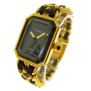 Authentic CHANEL Vintage Premiere Wristwatch Gold Quartz Swiss Made #M G02245