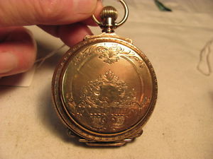 Waltham 1883 Box cased 9 kt solid gold works pocket watch.Marked 18 kt/exc+++