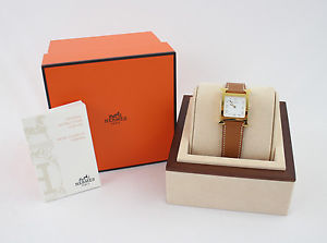 Hermes Authentic NIB Heure H Watch Large Size Gold Plated Stainless Steel