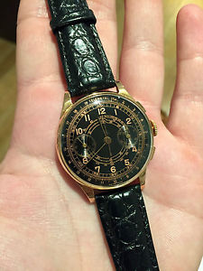 Vintage Chronographe Suisse 18k Yellow Gold Telemeter Chronograph **NEW STRAP**