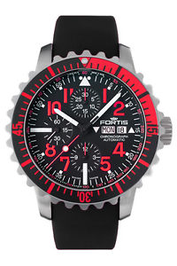 Fortis Men's 671.23.43 K Marinemaster Chronograph Automatic Black Rubber Watch