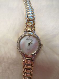 14K Gold Lucien Piccard MOP face with Diamonds Ladie's Watch Vintage Solid Gold