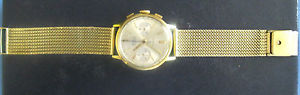 Vintage BWC 18K (.750) Chronograph Watch With 10K (.585) Band, Runs Great