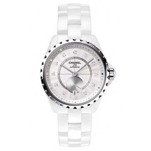 Chanel J12-365 White Opaline Diamond Dial Ceramic Ladies Watch H4345