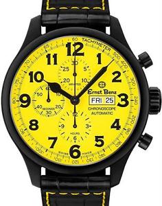 Ernst Benz "Chronoscope" Watch With Yellow Dial