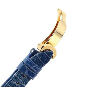 Original Audemars-Piguet Ladies Light Blue Strap with 18k Yellow Gold Deployant