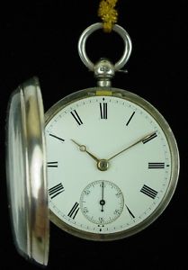Vintage Silver English going barrel Pocket Watch,Signed Walter Oliver -1899s