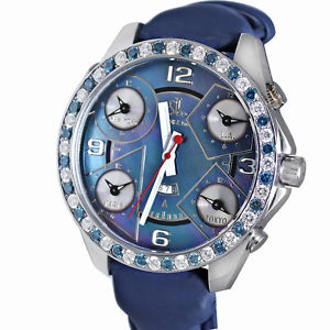 JACOB&CO  Five Time Zone JC14 Diamond Blue Mens Watch
