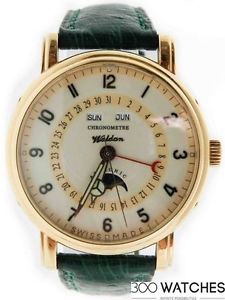 Waldan Astronic Chronometer 18k Rose Gold Moon Phase Automatic Watch