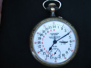 WW2 GERMAN U-BOAT KRIEGSMARINE CHRONOMETRE 24 HOUR POCKET WATCH BIG SIZE