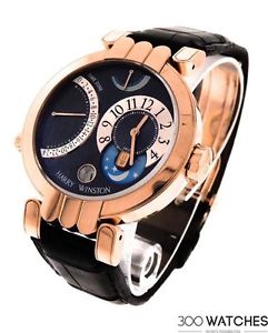 Harry Winston 200-MMTZ39R Premier Excenter Time Zone 18k Rose Gold Watch