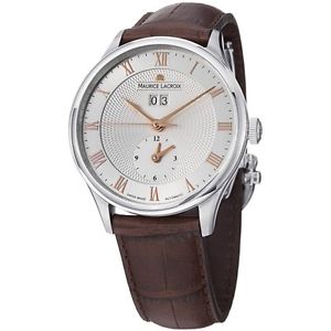 Maurice Lacroix Masterpiece Tradition Date GMT Mens Silver Face Automatic Watch