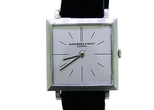 Vintage Mens Audemars Piguet Platinum Square Watch on a Strap
