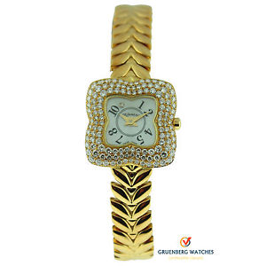 Delaneau 18k Yellow Gold Butterfly Diamond Bracelet Watch