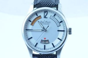 PAUL PICOT MONTRE HOMMES MODÈLE GENTLEMAN OFFICER'S DAY DATE ACIER/ACIER