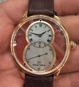 Jaquet Droz Rose Gold Ceramic Hand Painted Dial Auto Watch