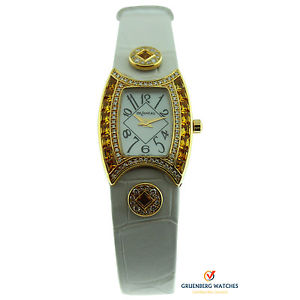 Delaneau 18k Yellow Gold First Lady Diamond Strap Watch