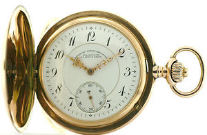 A Lange & Söhne DUF Glashütte Dresden Savonette Herrentaschenuhr 585/14k Gold