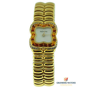 Delaneau 18k Yellow Gold Butterfly Diamond Bracelet Watch