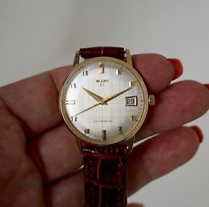 Lord ELGIN solid 14k Gold Automatic men's Watch With Date