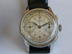 ZAIS WATCH-CRONO-CAL.VALJOUX 22-RUOTA A COLONNE-ANNI 40-QUADRANTE ORIGINALE-RARO
