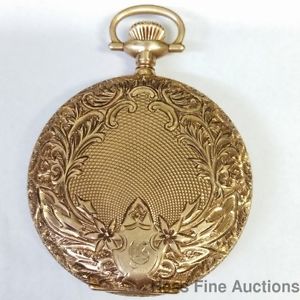 Extremely Rare Heavy Hand Carved 14k Gold Illinois Sangamo 23J Hunter Railroad