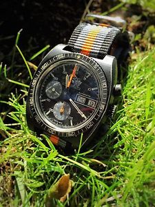 Vintage Lemania 5012 Philip Morris Chronograph PVD Swiss Mens Watch Very Rare!