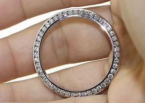 EXCEPTIONAL 14K WHITE GOLD BEZEL WITH 1.75 CTW DIAMONDS! 6.3 GRAMS! #U22