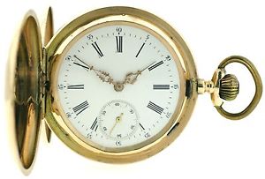 1A Werk Glashütte System Herren Taschenuhr Savonette  585/14k Gold, 54mm, 110,2g