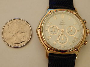 EBEL SOLID 18K GOLD CLASSIC el primero AUTOMATIC CHRONOGRAPH DATE WATCH