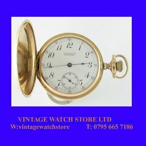 Rare 14k Gold Waltham 15 Jewel Private Label Two-Tone Hunter Pocket Watch 1905
