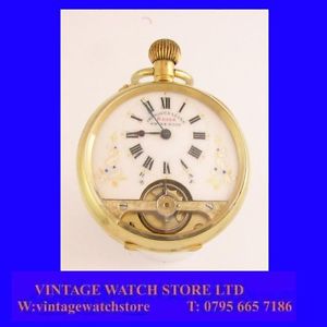 Mint & Rare WW1 9k Gold Visible Balance Hebdomas 8-Day Watch 1917