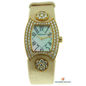 Delaneau 18k Yellow Gold Princess Diamond Strap Watch