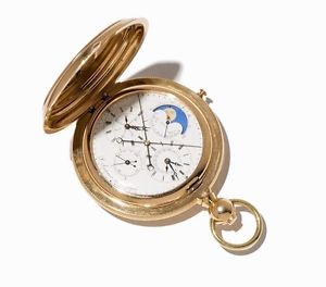 Louis Audemars Savonette, Chronograph-Rattrapante Morte gold hunter watch