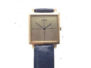 RELOJ DE ORO | PIAGET |  | CAJA CUADRADA SIN NUMEROS CORREAS AZULE | C | 1143729