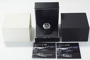 Chanel J12 Chronograph 41mm Twin Row Diamond Bezel comes with original box paper