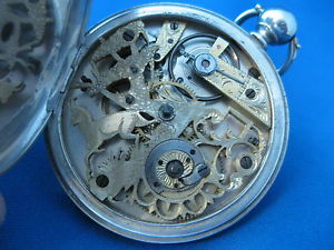 RARE 1830s ROBERT ROSKELL SILVER HC POCKET WATCH w/HAND CARVED/PIERCED MOVEMENT