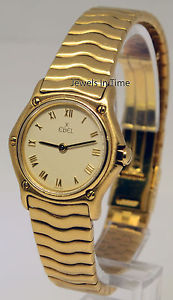 Ebel 1911 Classic Wave 18k Gold Watch Sportwave Bracelet Quartz