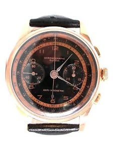 Vintage & Rare Chronographe Suisse Anti-Magnetic Soild Gold 18KT Watch