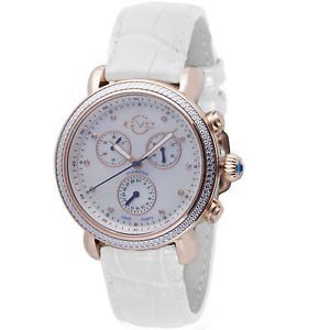 GV2 by Gevril Women's 9803 Marsala Chronograph Diamond MOP Dial Leather Watch